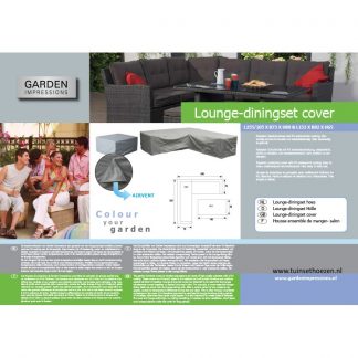Lounge-diningset hoes L-vorm 255x205xH80 + tafelhoes ventilatie
